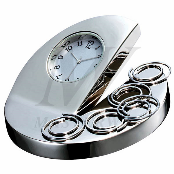 Metal Desk Quartz Clock with Magnetic Clip Holder_84757